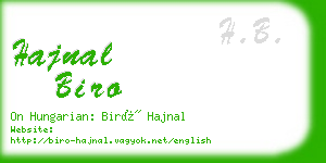 hajnal biro business card